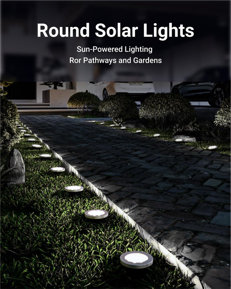 Sunco Lighting Sunco 12 Pack Solar Lights Outdoor Garden LED, Waterproof Landscape Pathway Light Fixture, Dusk to Dawn, Yard Patio Ground Lights, Deck, Cross Spike Stake, 7000K Diamond White - Image 4